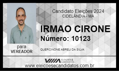 Candidato IRMAO SIRRONE 2024 - CIDELÂNDIA - Eleições