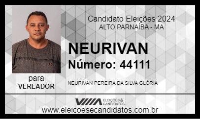 Candidato NEURIVAN 2024 - ALTO PARNAÍBA - Eleições