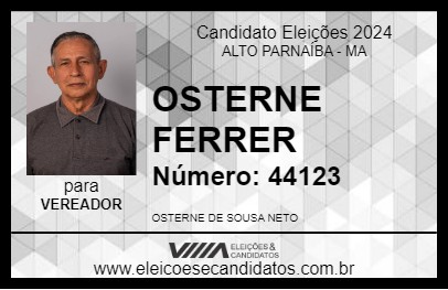 Candidato OSTERNE FERRER 2024 - ALTO PARNAÍBA - Eleições