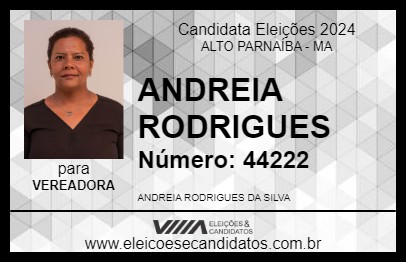 Candidato ANDREIA RODRIGUES 2024 - ALTO PARNAÍBA - Eleições