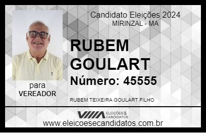 Candidato RUBEM GOULART 2024 - MIRINZAL - Eleições