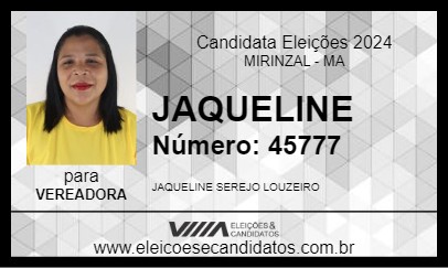 Candidato JAQUELINE 2024 - MIRINZAL - Eleições