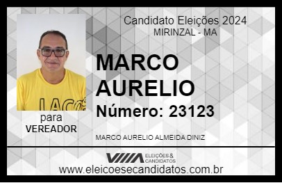 Candidato MARCO AURELIO 2024 - MIRINZAL - Eleições