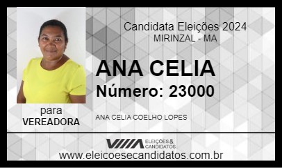 Candidato ANA CELIA 2024 - MIRINZAL - Eleições