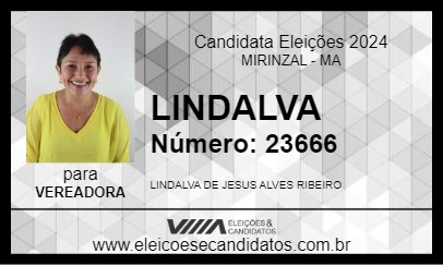 Candidato LINDALVA 2024 - MIRINZAL - Eleições