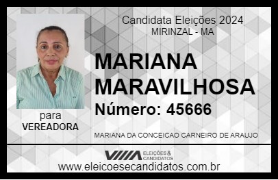 Candidato MARIANA MARAVILHOSA 2024 - MIRINZAL - Eleições