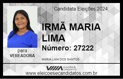 Candidato IRMÃ MARIA LIMA 2024 - SANTA INÊS - Eleições