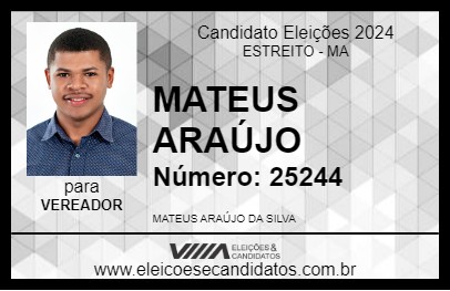 Candidato MATEUS ARAÚJO 2024 - ESTREITO - Eleições