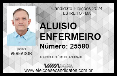 Candidato ALUISIO ENFERMEIRO 2024 - ESTREITO - Eleições