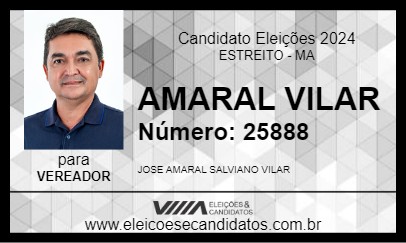 Candidato AMARAL VILAR 2024 - ESTREITO - Eleições