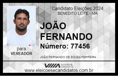 Candidato JOÃO FERNANDO 2024 - BENEDITO LEITE - Eleições