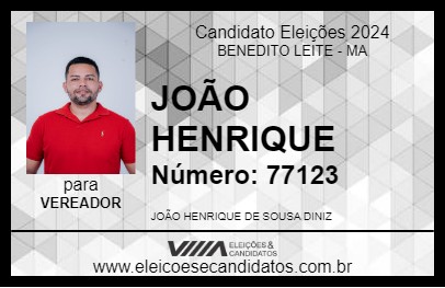 Candidato JOÃO HENRIQUE 2024 - BENEDITO LEITE - Eleições