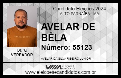 Candidato AVELAR DE BÊLA 2024 - ALTO PARNAÍBA - Eleições