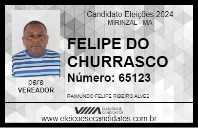 Candidato FELIPE DO CHURRASCO 2024 - MIRINZAL - Eleições