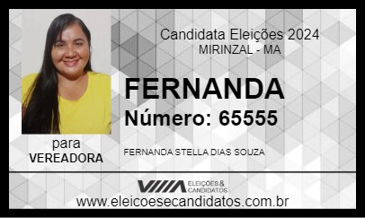 Candidato FERNANDA 2024 - MIRINZAL - Eleições