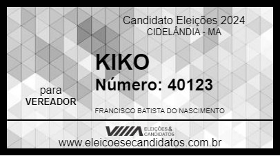 Candidato KIKO 2024 - CIDELÂNDIA - Eleições