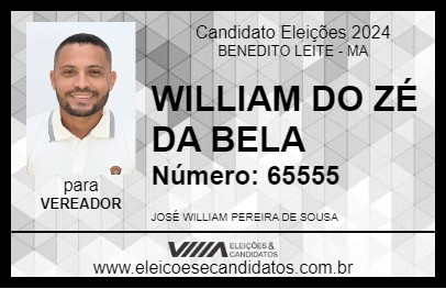 Candidato WILLIAM DO ZÉ DA BELA 2024 - BENEDITO LEITE - Eleições