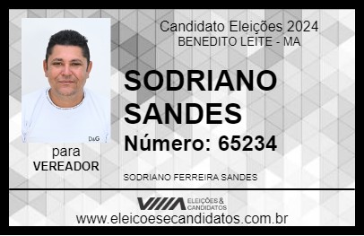 Candidato SODRIANO SANDES 2024 - BENEDITO LEITE - Eleições