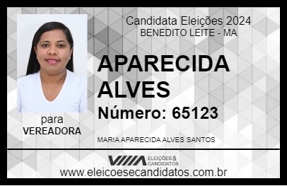 Candidato APARECIDA ALVES 2024 - BENEDITO LEITE - Eleições