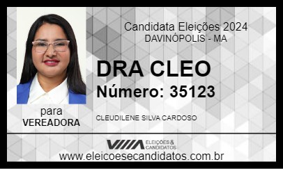 Candidato DRA CLEO 2024 - DAVINÓPOLIS - Eleições