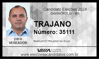 Candidato TRAJANO 2024 - DAVINÓPOLIS - Eleições