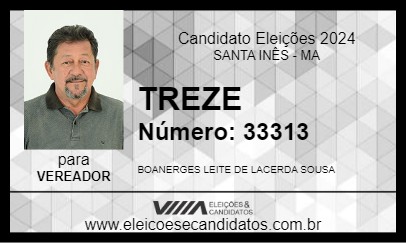 Candidato TREZE 2024 - SANTA INÊS - Eleições