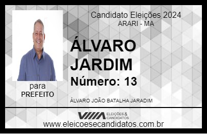 Candidato ÁLVARO JARDIM 2024 - ARARI - Eleições