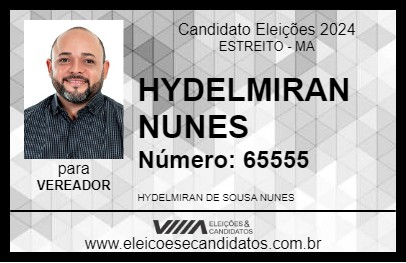 Candidato HYDELMIRAN NUNES 2024 - ESTREITO - Eleições