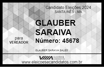 Candidato GLAUBER SARAIVA 2024 - SANTA INÊS - Eleições