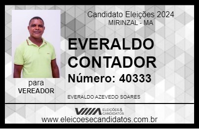 Candidato EVERALDO CONTADOR 2024 - MIRINZAL - Eleições