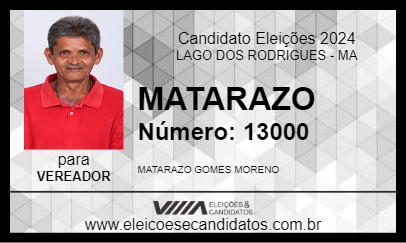 Candidato MATARAZO 2024 - LAGO DOS RODRIGUES - Eleições