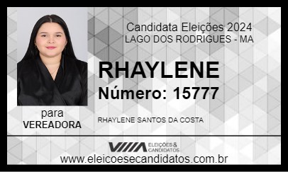 Candidato RHAYLENE 2024 - LAGO DOS RODRIGUES - Eleições