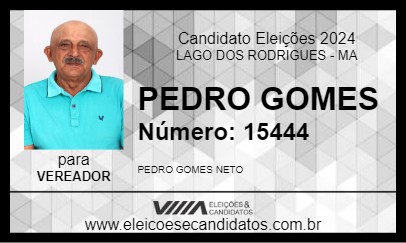 Candidato PEDRO GOMES 2024 - LAGO DOS RODRIGUES - Eleições