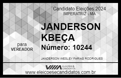 Candidato JANDERSON KBEÇA 2024 - IMPERATRIZ - Eleições