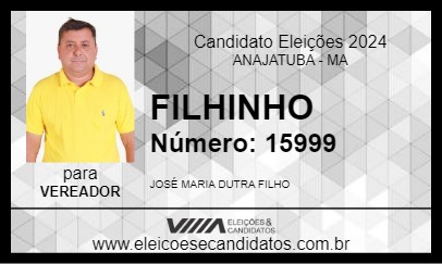 Candidato FILHINHO 2024 - ANAJATUBA - Eleições