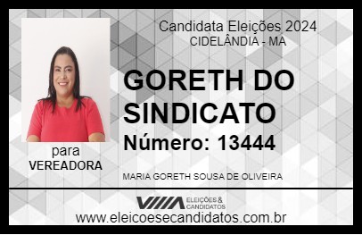 Candidato GORETH DO SINDICATO 2024 - CIDELÂNDIA - Eleições