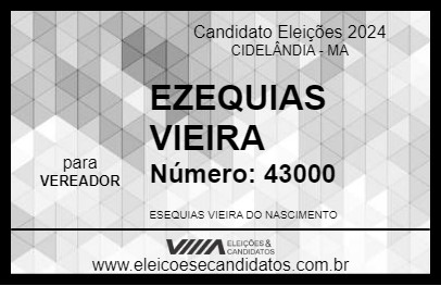 Candidato EZEQUIAS VIEIRA 2024 - CIDELÂNDIA - Eleições