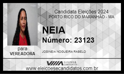 Candidato NEIA 2024 - PORTO RICO DO MARANHÃO - Eleições