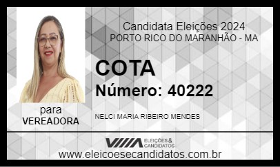 Candidato COTA 2024 - PORTO RICO DO MARANHÃO - Eleições