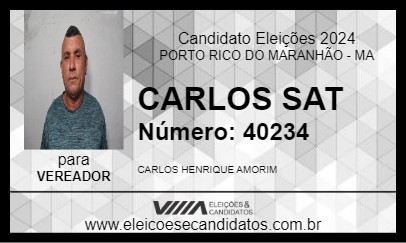 Candidato CARLOS SAT 2024 - PORTO RICO DO MARANHÃO - Eleições