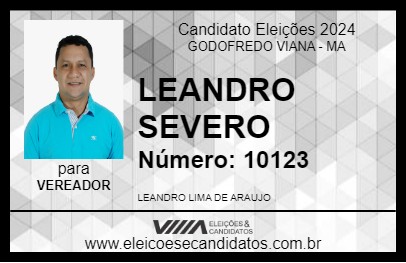 Candidato LEANDRO SEVERO  2024 - GODOFREDO VIANA - Eleições