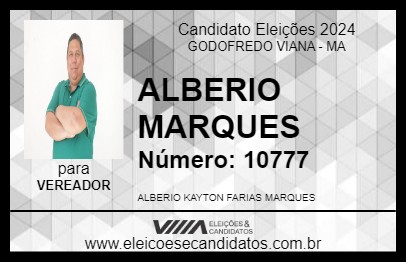 Candidato ALBERIO MARQUES 2024 - GODOFREDO VIANA - Eleições