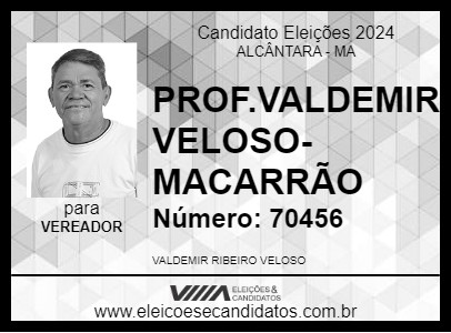 Candidato PROF.VALDEMIR VELOSO-MACARRÃO 2024 - ALCÂNTARA - Eleições