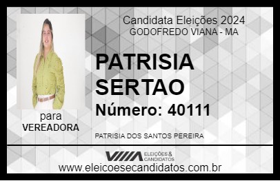 Candidato PATRISIA SERTAO 2024 - GODOFREDO VIANA - Eleições