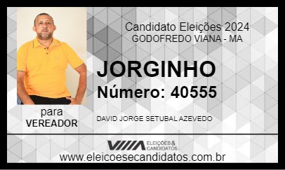 Candidato JORGINHO 2024 - GODOFREDO VIANA - Eleições