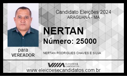 Candidato NERTAN 2024 - ARAGUANÃ - Eleições