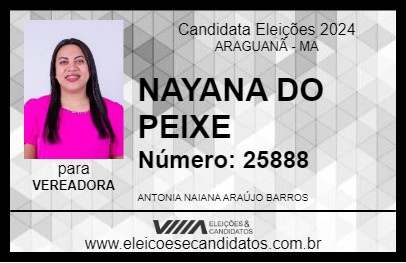 Candidato NAYANA DO PEIXE 2024 - ARAGUANÃ - Eleições