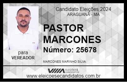 Candidato PASTOR MARCONES 2024 - ARAGUANÃ - Eleições