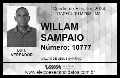 Candidato WILLAM SAMPAIO 2024 - ITAPECURU MIRIM - Eleições