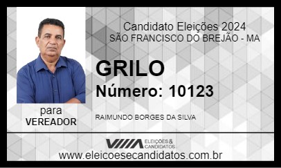 Candidato GRILO 2024 - SÃO FRANCISCO DO BREJÃO - Eleições